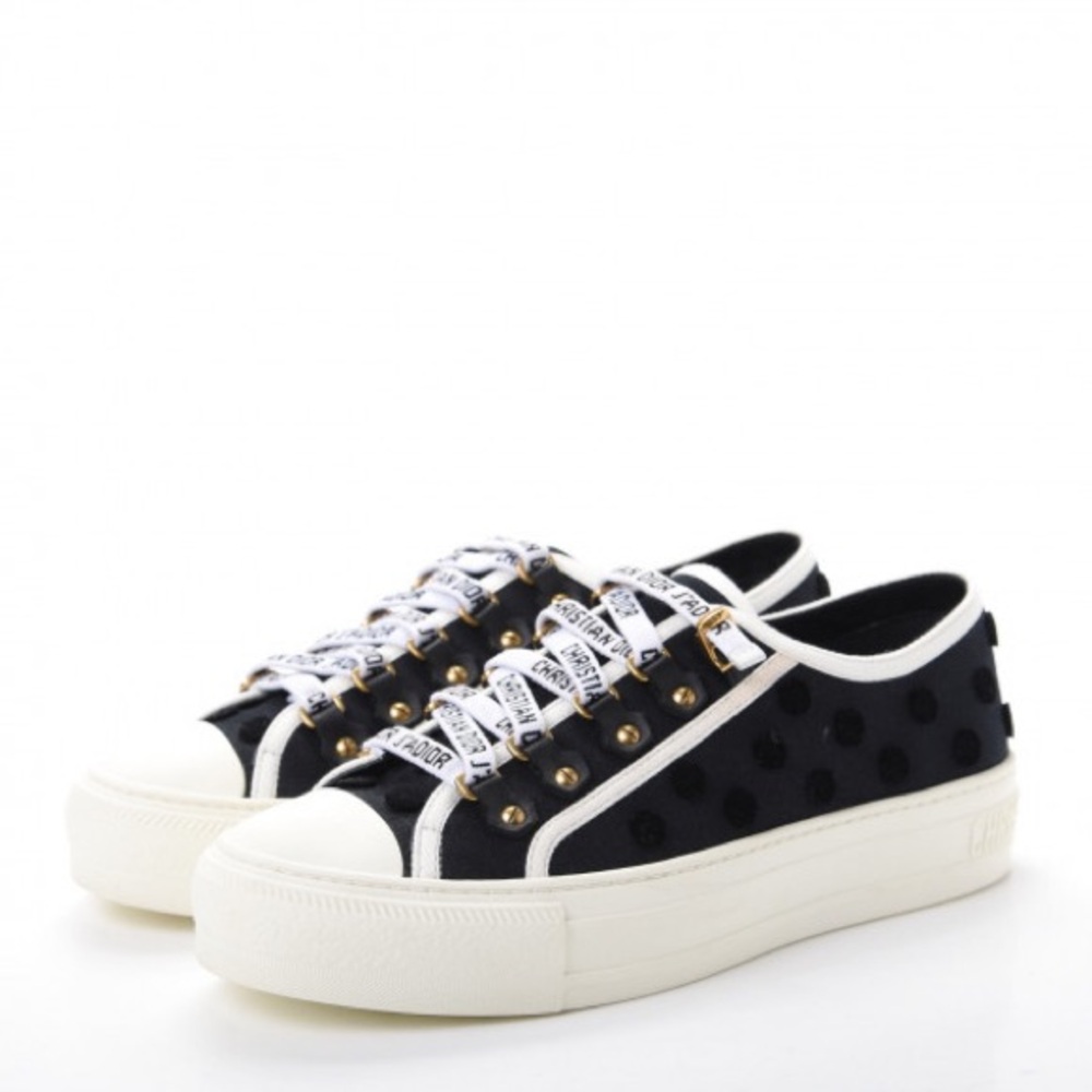 CHRISTIAN DIOR  Canvas Dot Walk'N'Dior Low Top Sneakers 37